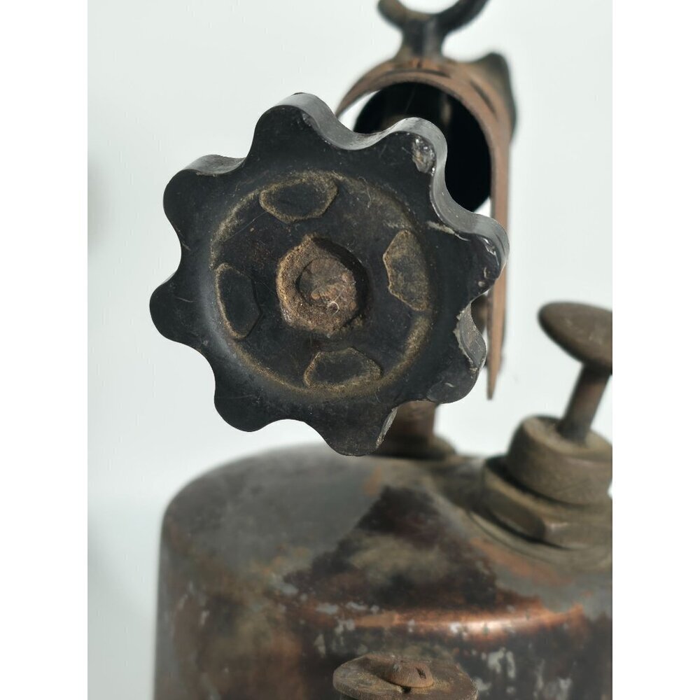 Vintage The Turner Brass Works Sycamore Ill Copper Blow Torch With Black Handle - Picture 11 of 16